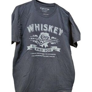 Chris Stapleton Whiskey and You T-Shirt Gray Size XL Country Music Tee